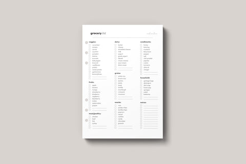 grocery list